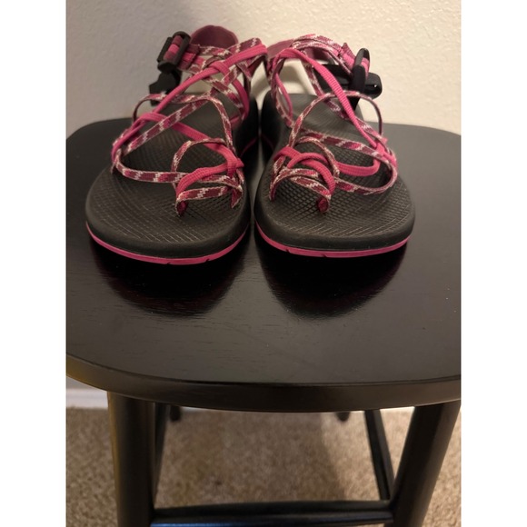 Chaco ZX2 Yampa Pink Black Geometric Double Strap Toe Loop Sandals Womens 8 - Picture 5 of 10